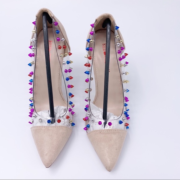 Nude Women’s faux suede pumps stiletto heels - Picture 2 of 8